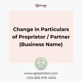 Change in Particulars of Proprietor / Partner (Business Name)