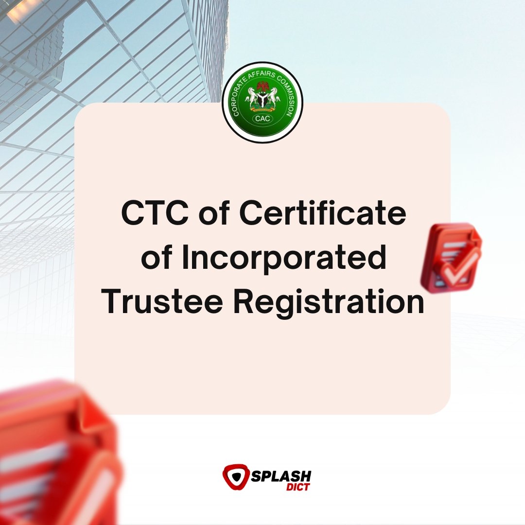 CTC of Incorporated Trustee Certificate of Registration 1 CTC of Incorporated Trustee Certificate of Registration
