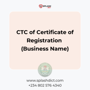 CTC of Certificate of Registration (Business Name)