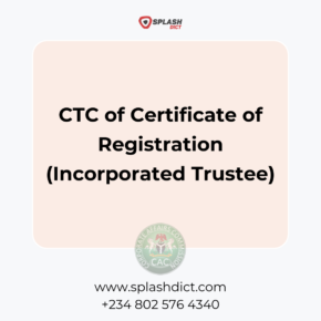 CTC of Certificate of Registration (Incorporated Trustee)