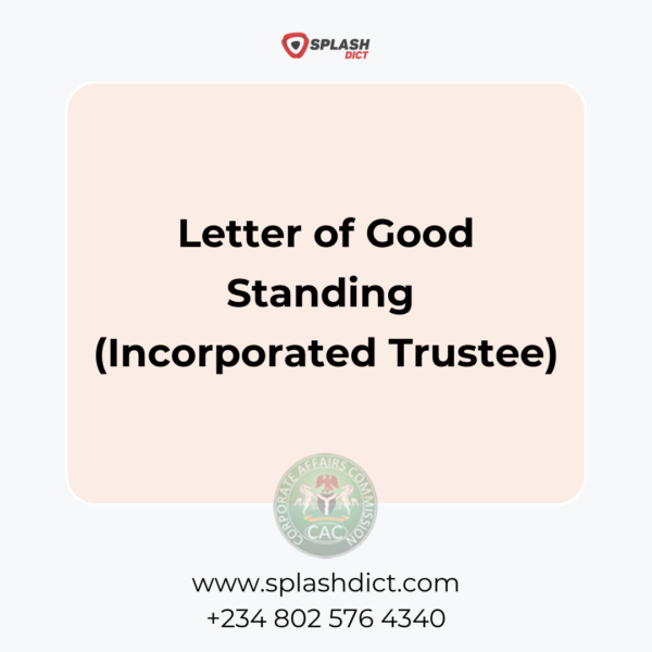 Letter of Good Standing (Incorporated Trustee)