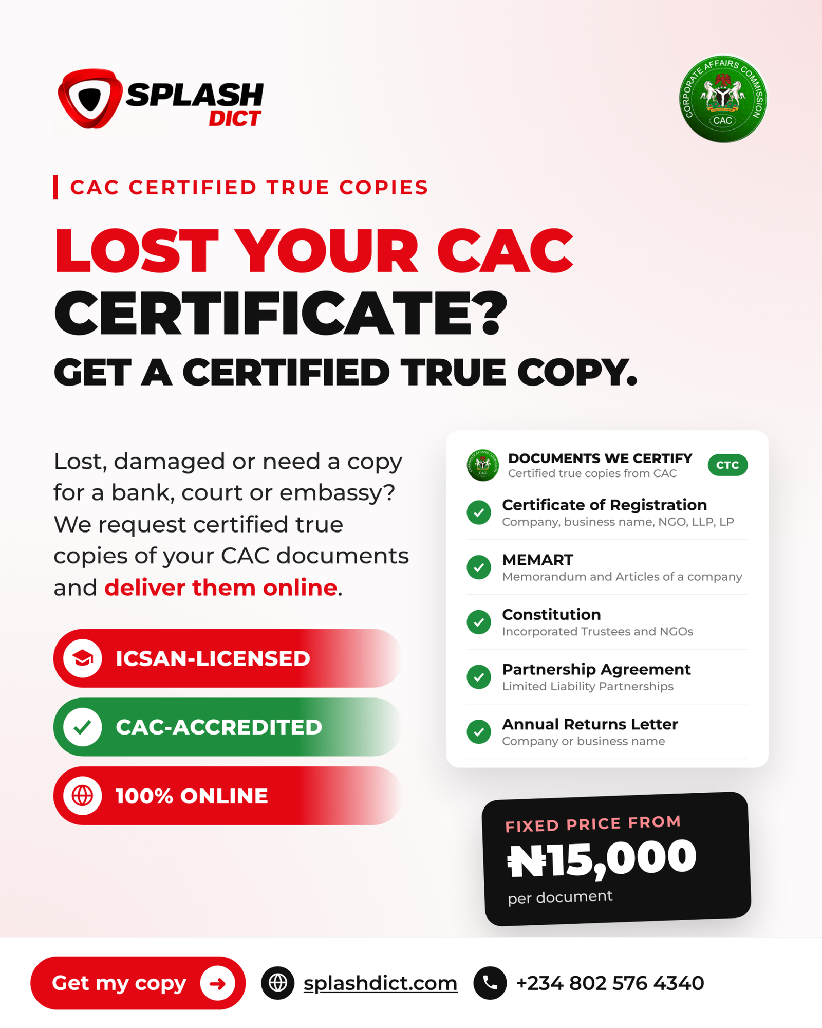 Request CAC Certified True Copies (CTC) 1 Get Certified True Copies (CTC) of Your CAC Documents