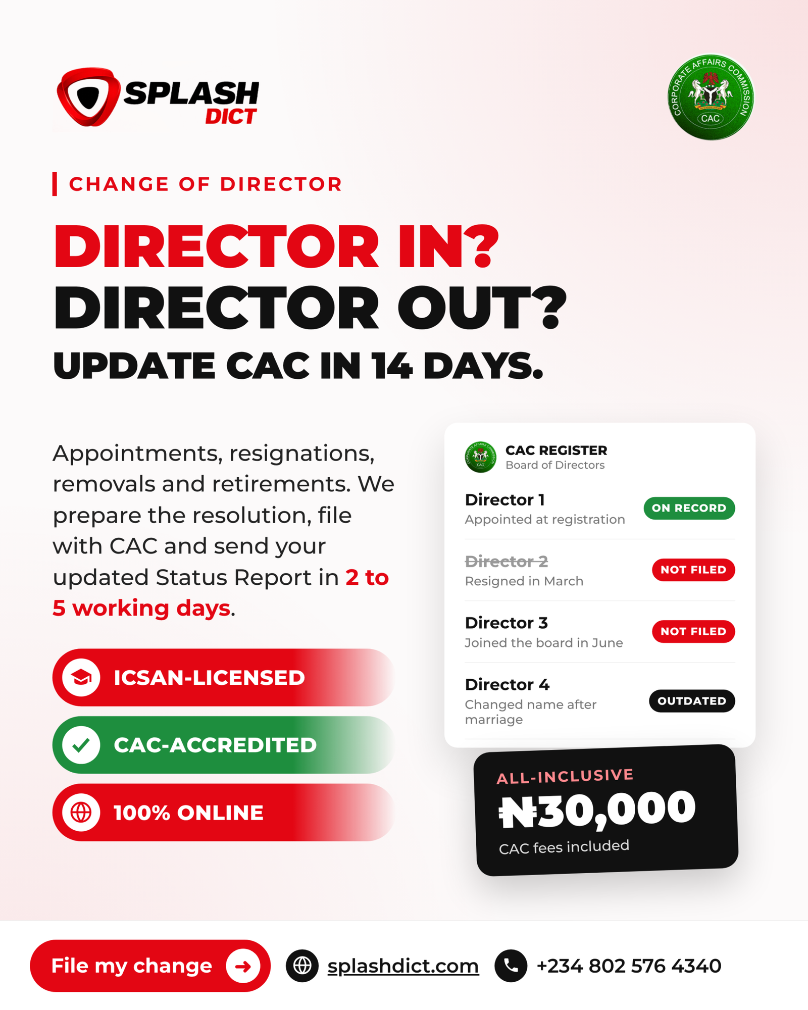 Change of Director 2 Change of Director