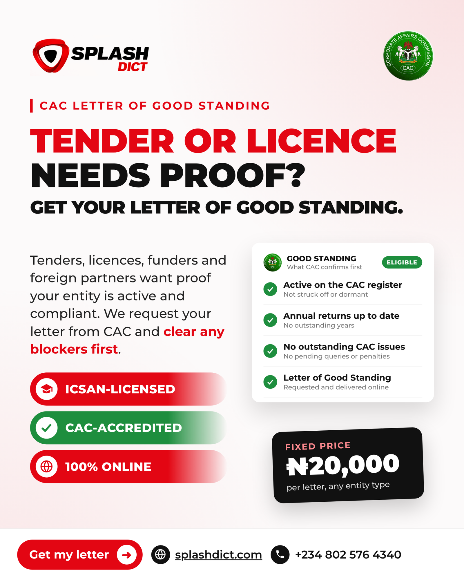 Get a CAC Letter of Good Standing