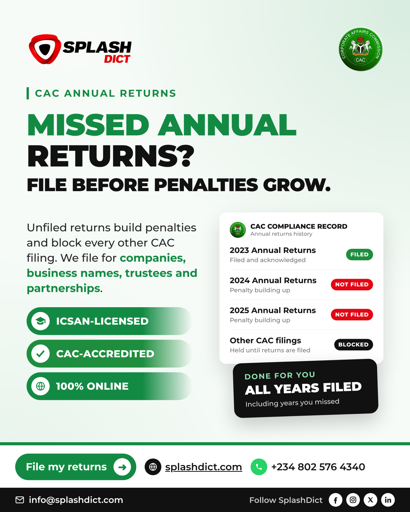 File CAC Annual Returns 1 File CAC Annual Returns and Keep Your Entity Active