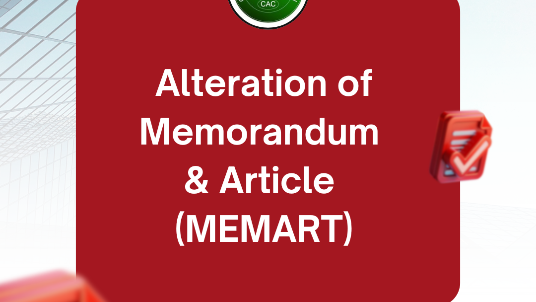 Alteration of Memorandum & Article (MEMART