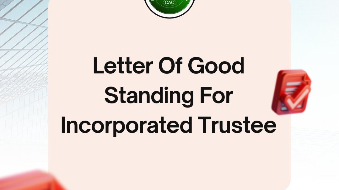 Letter Of Good Standing For Incorporated Trustee Letter Of Good Standing For Incorporated Trustee