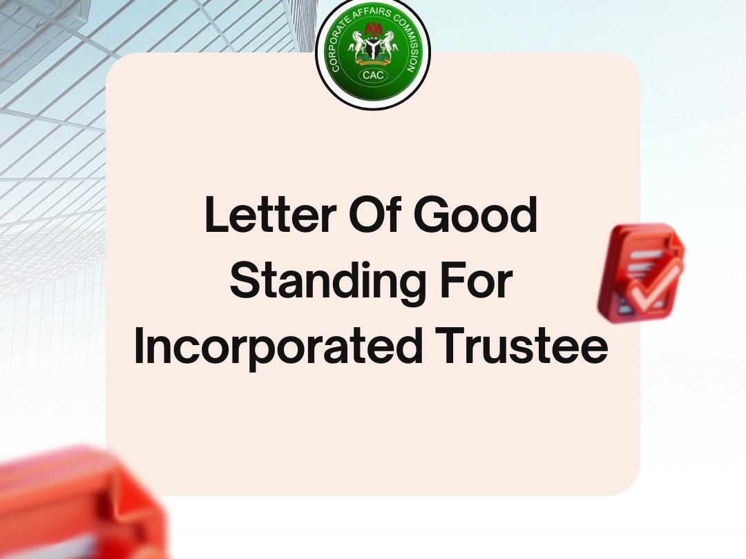 Letter Of Good Standing For Incorporated Trustee