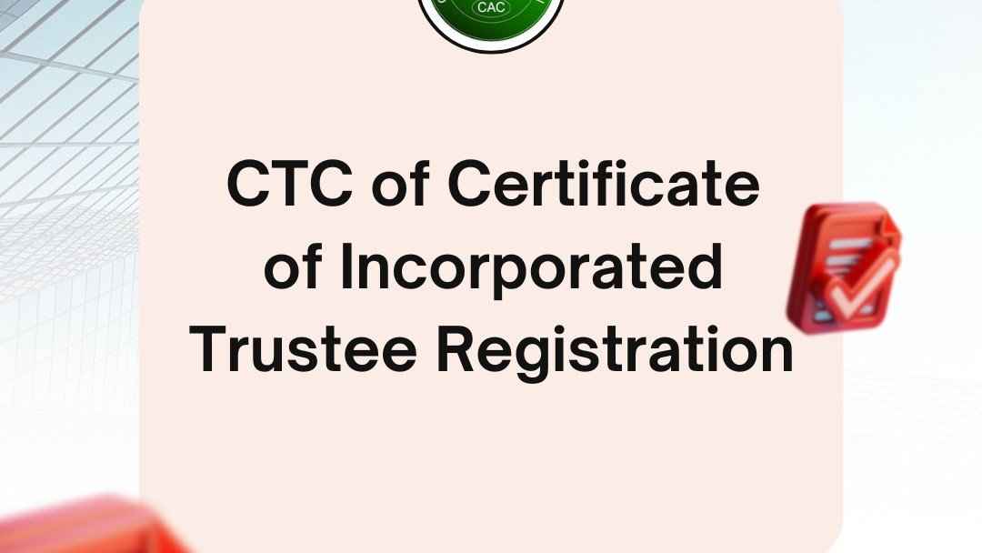 CTC of Certificate of Incorporated Trustee Registration CTC of Certificate of Incorporated Trustee Registration