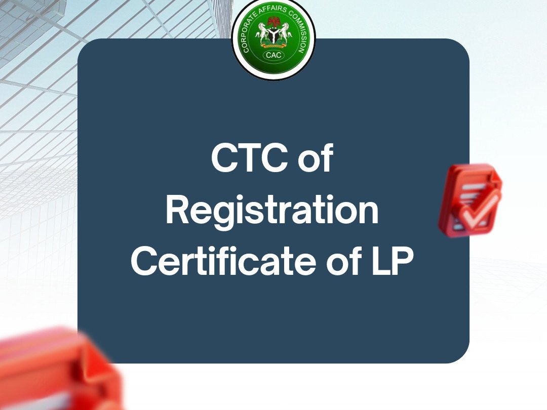 Request CAC Certified True Copies (CTC) 8 CTC of Registration Certificate of LP