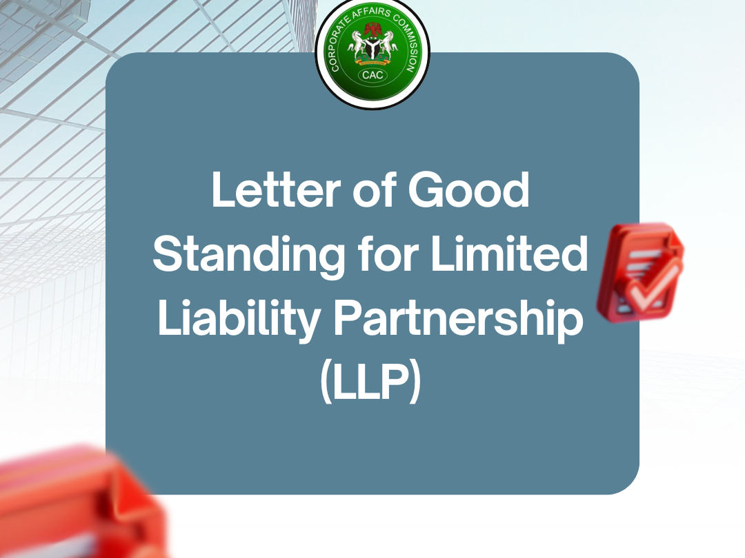 Letter of Good Standing for Limited Liability Partnership (LLP)