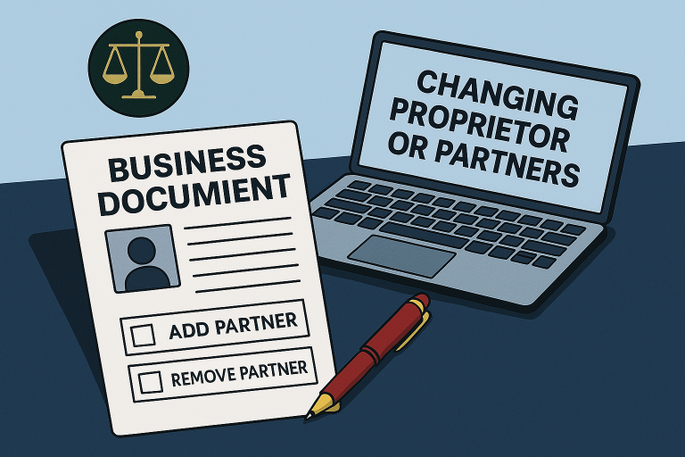 Changing Proprietor or Partners in a Business Name