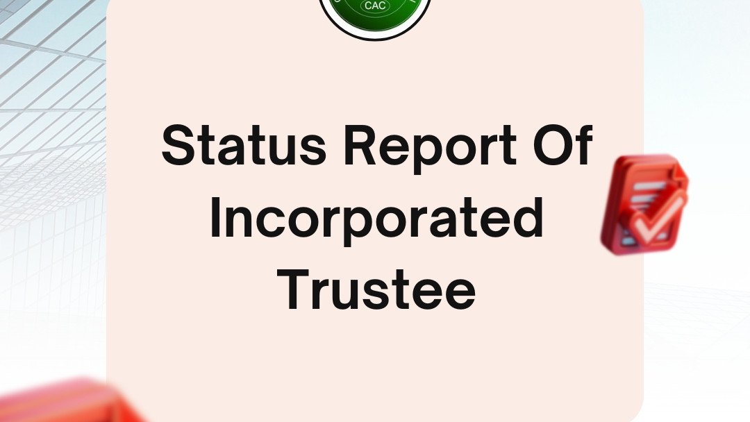 Status Report Of Incorporated Trustee Status Report Of Incorporated Trustee