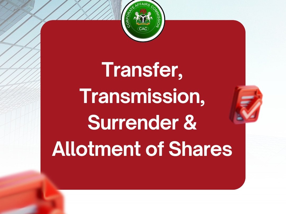 File CAC Capital and Shares Changes 7 Transfer, Transmission, Surrender & Allotment of Shares