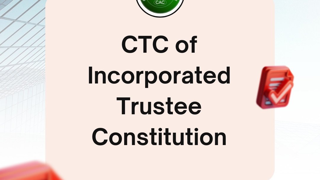 CTC of Incorporated Trustee Constitution CTC of Incorporated Trustee Constitution