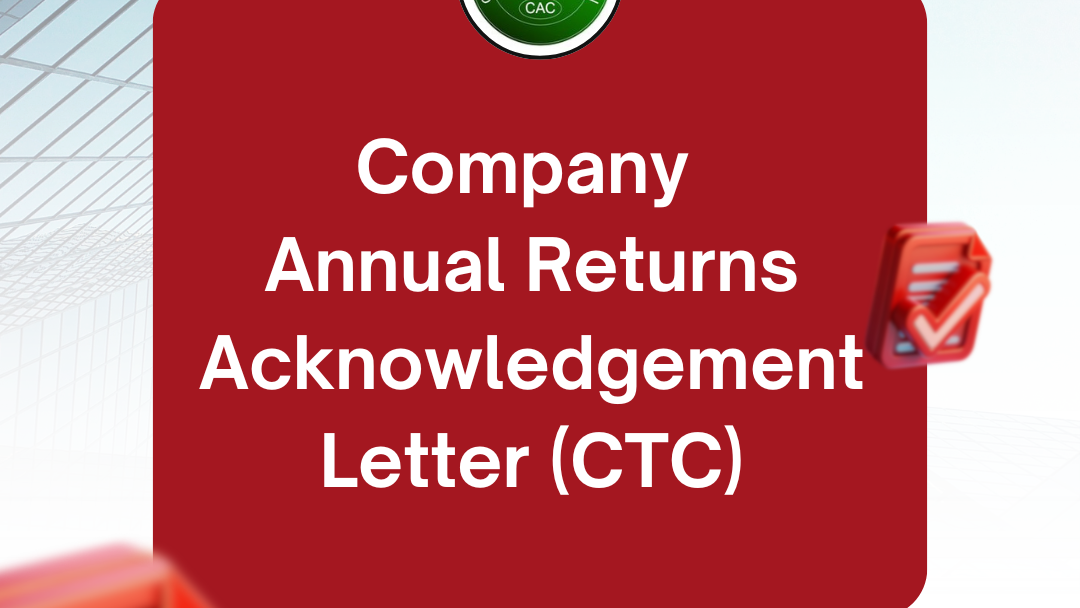 Company Annual Returns Acknowledgement Letter (CTC