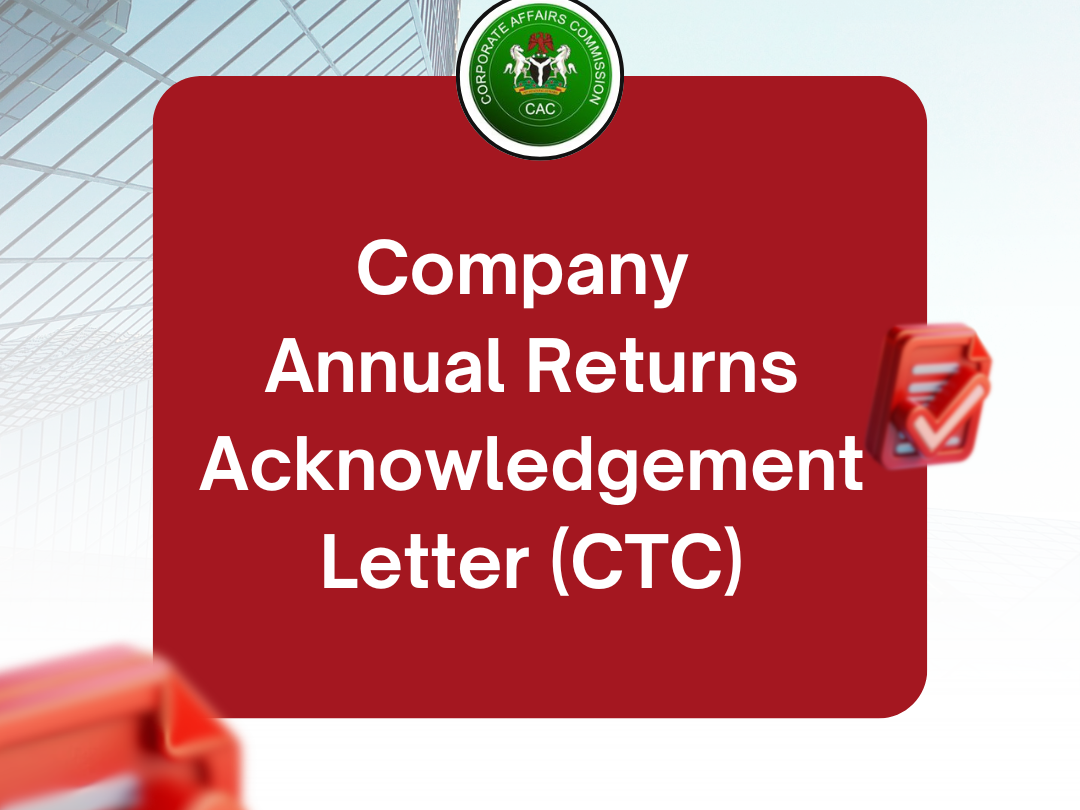 Request CAC Certified True Copies (CTC) 4 Company Annual Returns Acknowledgement Letter (CTC