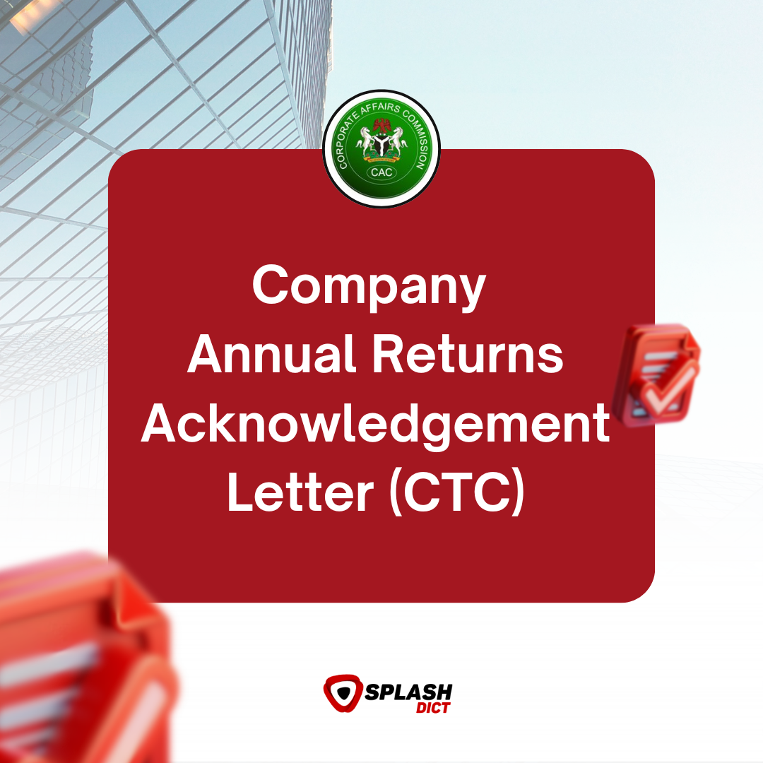Company Annual Returns Acknowledgement Letter (CTC