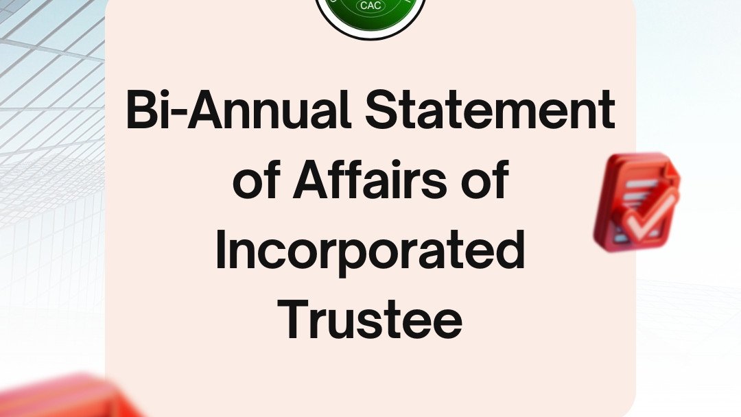 Bi-Annual Statement Of Affairs Of Incorporated Trustee Bi-Annual Statement Of Affairs Of Incorporated Trustee